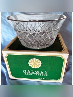 Beautiful High Class Galway Crystal All- Purpose Bowl New With Box! Ireland!
